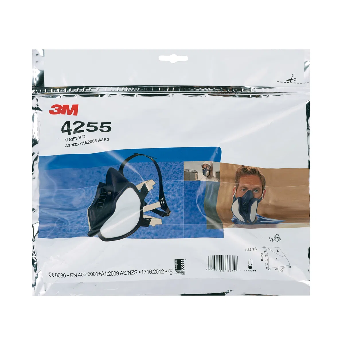 3M 4255 FFA2P3 MANTENIMIENTO MANTENIMIENTO MÁS MASD, AZUL / BLANCO