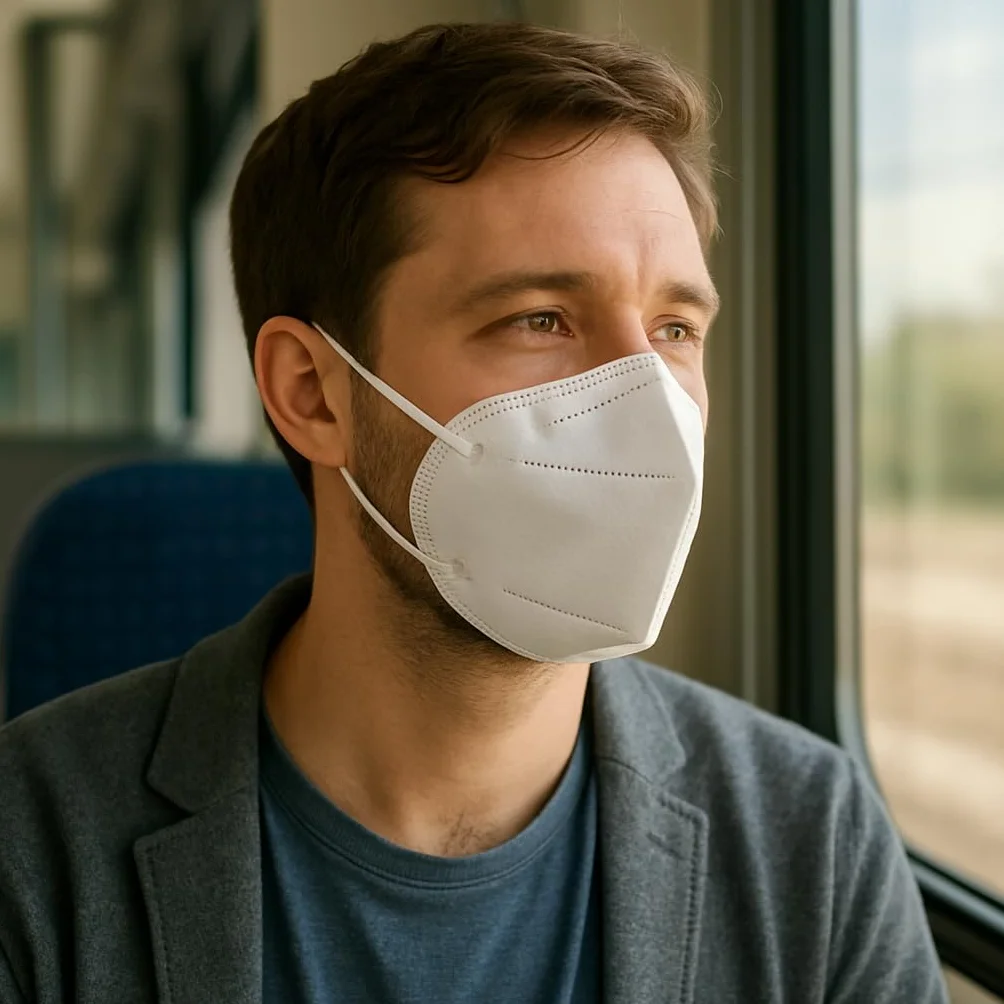 HaseMed FFP2 NR - Mascarillas sin válvula, color blanco, desechables, sin látex, ajuste ergonómico, paquete higiénico (20)