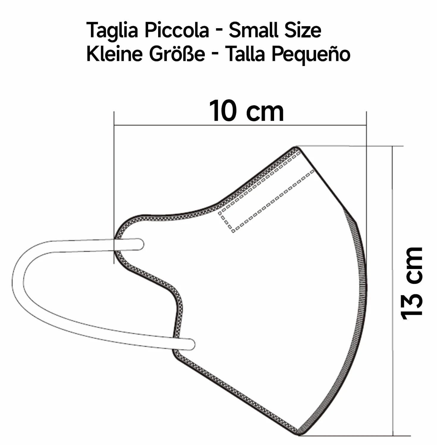 medicinadellavoro.com 20 Mascarillas FFP2/KN95 Talla Pequeña Small Homologadas Certificación CE de 4 Capas, Máscara Protectora, Mascarilla de Protección con Filtros BFE≥95| 20 Piezas - Made in Italy