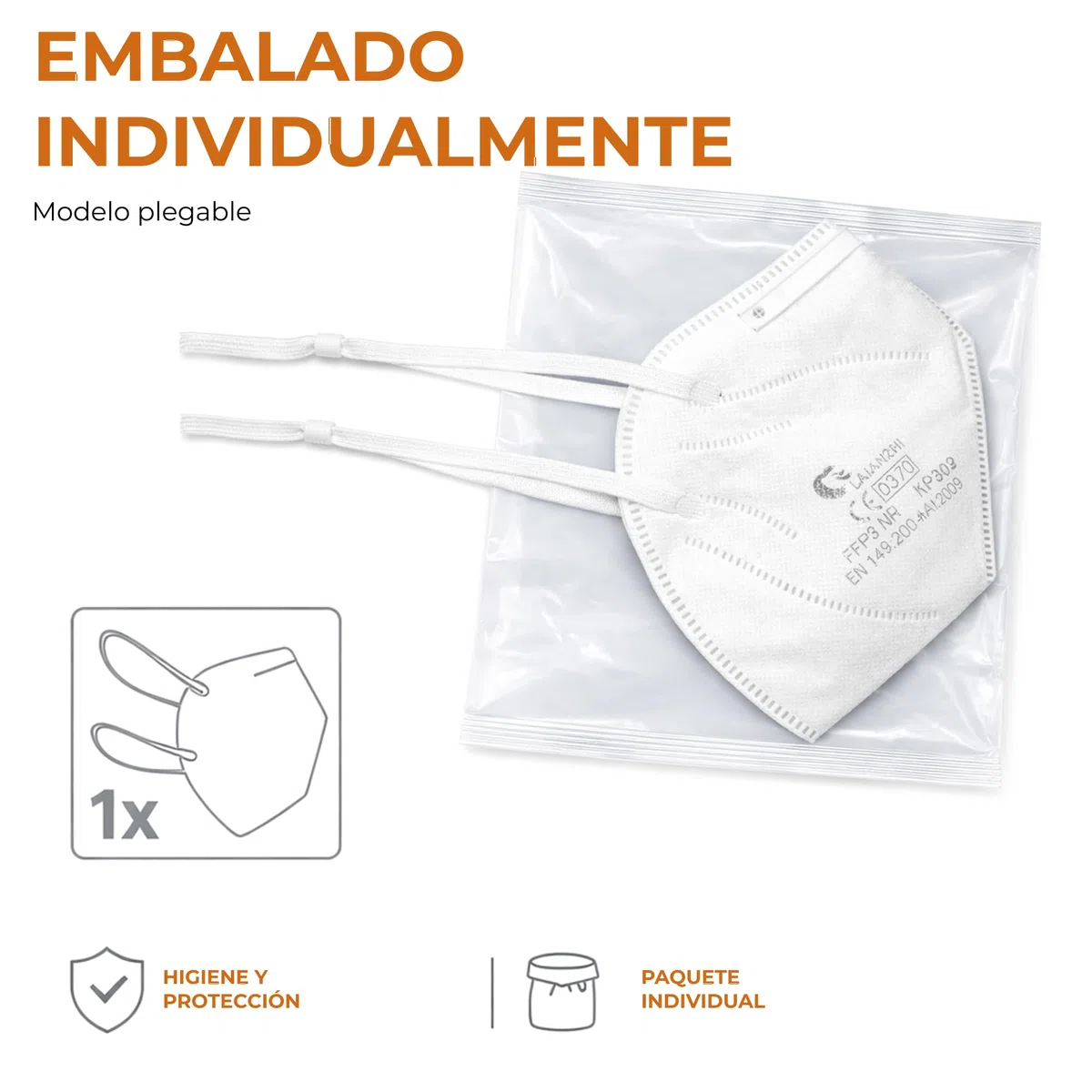 Mascarillas FFP3 Planas – Certificadas CE EN149:2001 + A1:2009 – Alta Protección Respiratoria Filtración ≥99% – Sin Válvula