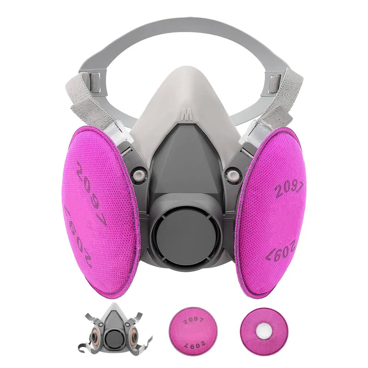 Facemoon Respiradores Mascarillas,Mascarilla Antipolvo,Cubierta Facial Contra El Polvo, Cubierta Facial Seguridad Adecuado Para Variedad de Situaciones de Trabajo,Con Gafas Protectoras