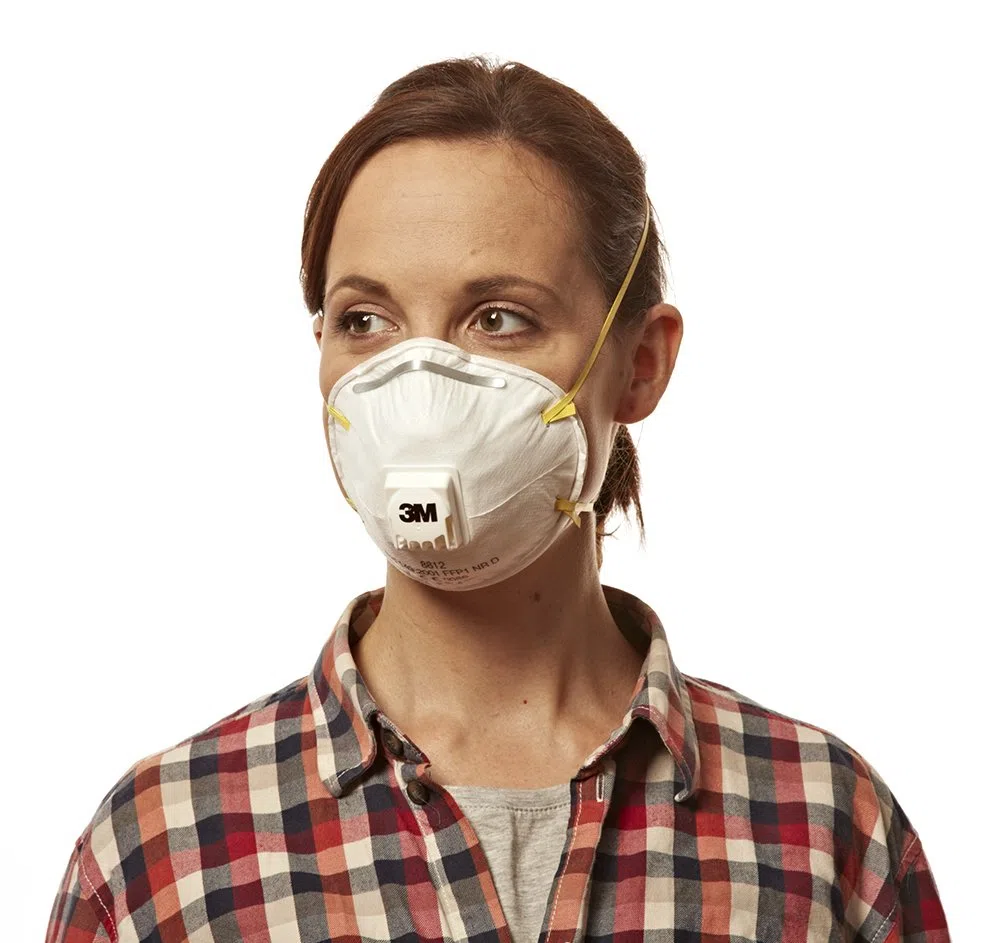 3M 8812C2 - Pack de 2 mascarillas desechable para polvo y fibra de vidrio color blanco