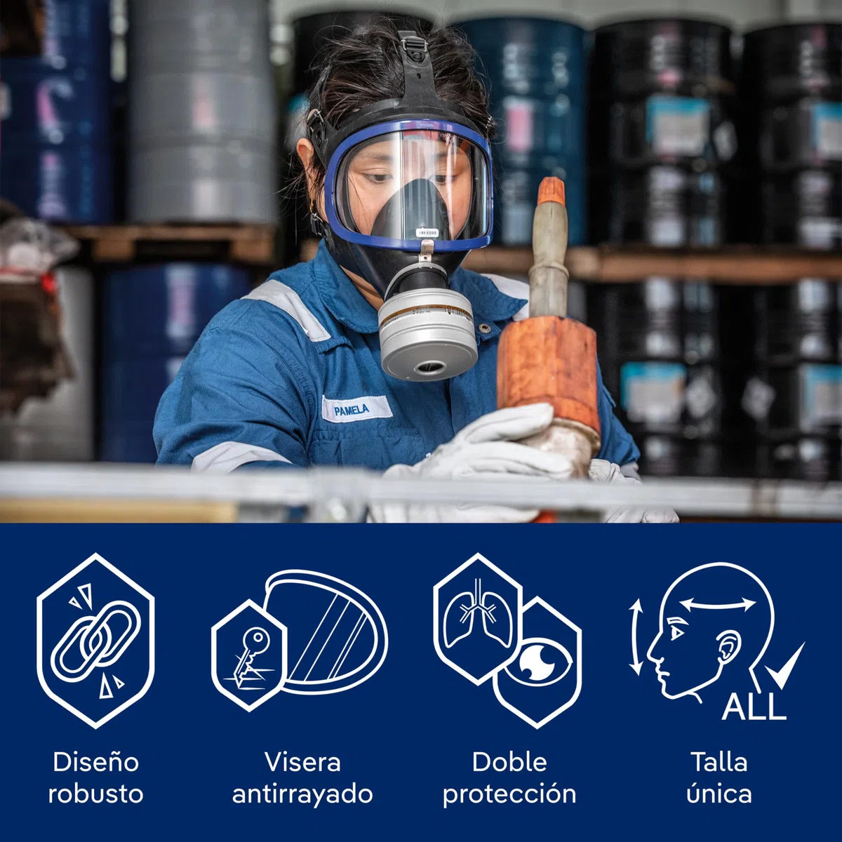 Dräger X-plore 6300 Máscara completa con conexión roscada estándar Rd40 | Apta para la construcción y la industria