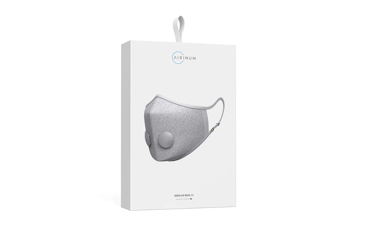 Airinum Urban Air Mask 2.0 - Máscara de Aire Reutilizable y Ajustable que Protege Ante la Contaminación del Aire, la Neblina Tóxica, los Alérgenos y las Bacterias - Quartz Grey M
