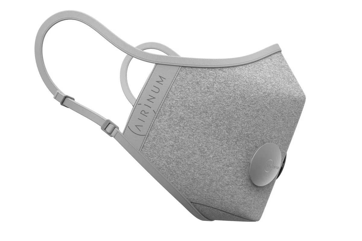Airinum Urban Air Mask 2.0 - Máscara de Aire Reutilizable y Ajustable que Protege Ante la Contaminación del Aire, la Neblina Tóxica, los Alérgenos y las Bacterias - Quartz Grey M