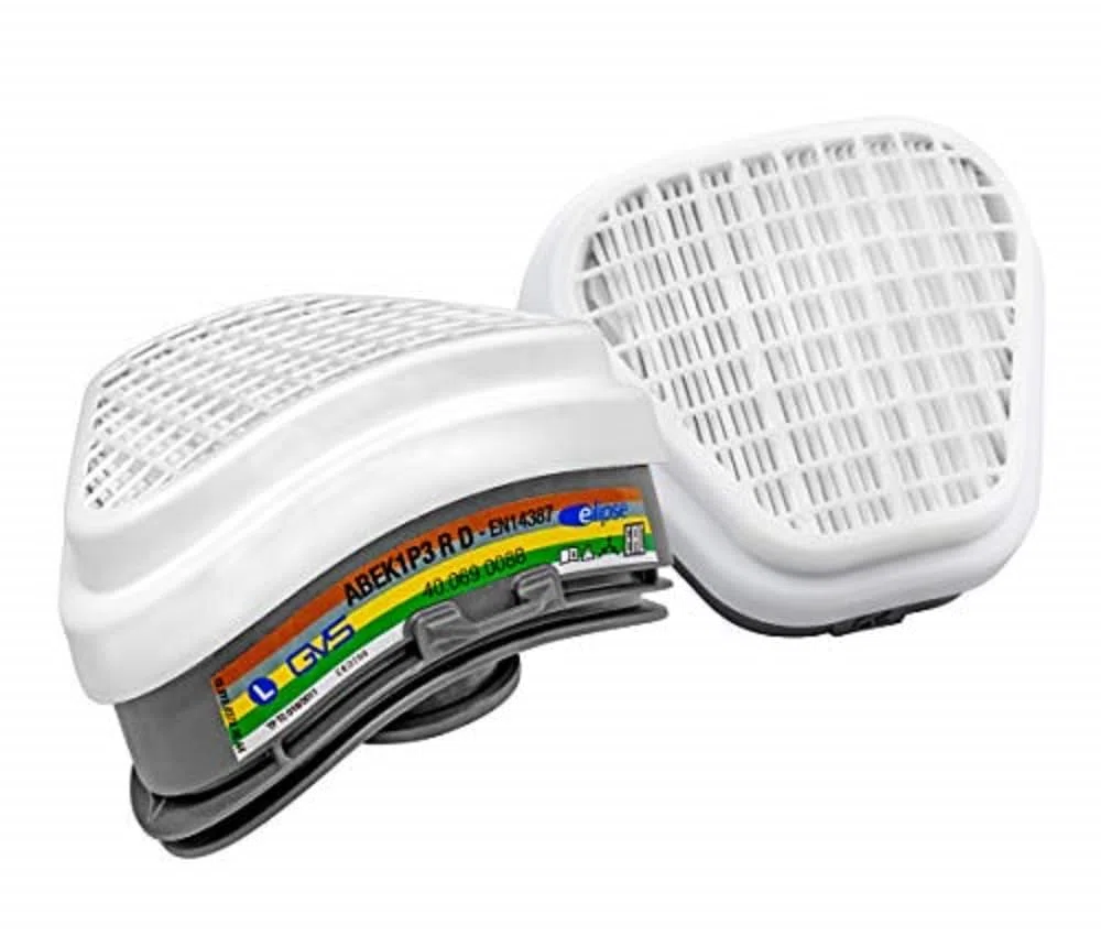 GVS SPR535 Semimáscara Elipse Integra con filtros ABEK1P3 para gases combinados, vapores y partículas, M/L