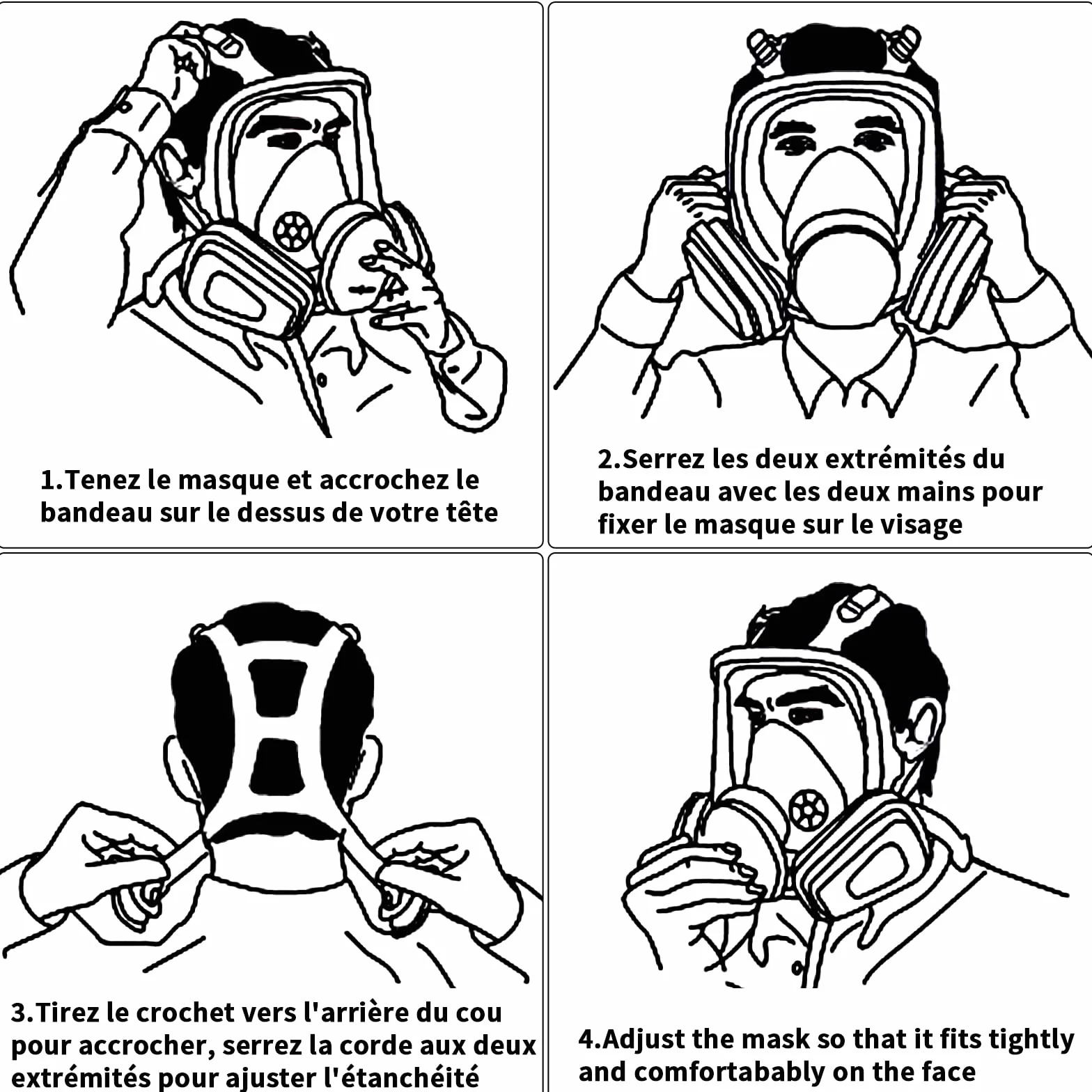 Faburo Respirator Facial Completo Reutilizable, Protección Respiratoria | Con 10 filtros de repuesto y 5 pares de guantes, para pintura, partículas, polvo, resina epoxi, lijado, soldadura