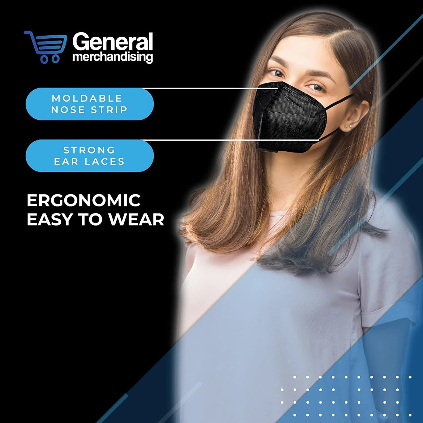 50 Unidades || Mascarillas FFP2 Negras || Protección de 5 Capas || Alta Filtración ≥ 94% || Certificadas CE 0598 || Cómodas y Transpirables