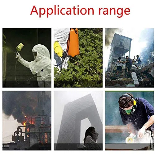 Sistema respirador de cara completa para pintura en aerosol, silicona ajustable con tubo de respiración y filtros para laboratorio y soldadura