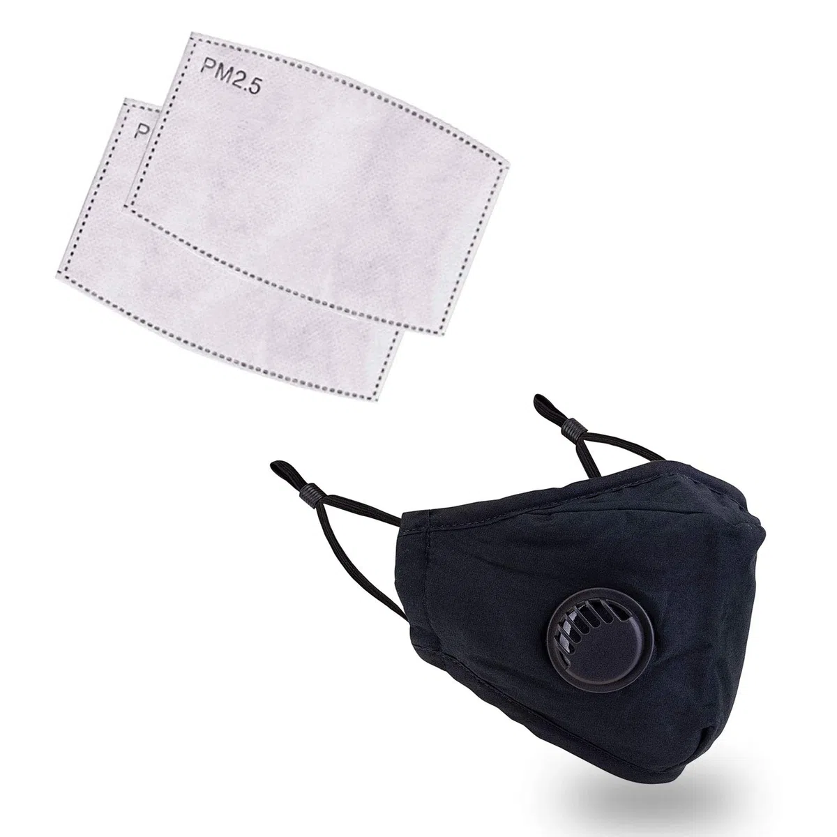 Mascarilla Facial Reutilizable Lavable Cara Máscara con Filtro, Activado Carbono Filtro Respirador Boquilla Protección De Polvo, Mascota Caspa Airborne Irritantes - Negro, with Filter