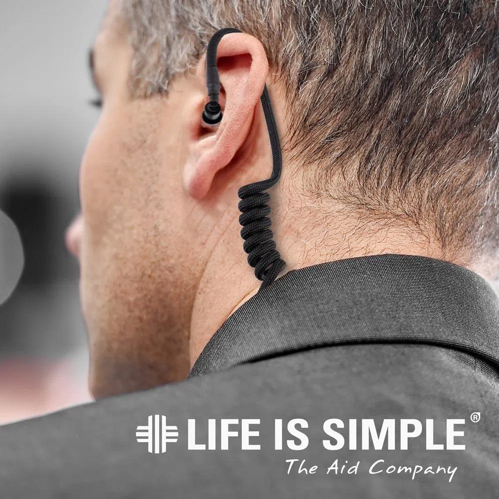 LIFE IS SIMPLE Tubo acústico de nailon | Accesorios de seguridad | Tubo acústico de policía | Auriculares para auriculares de seguridad, cierre de bayoneta, color: camuflaje