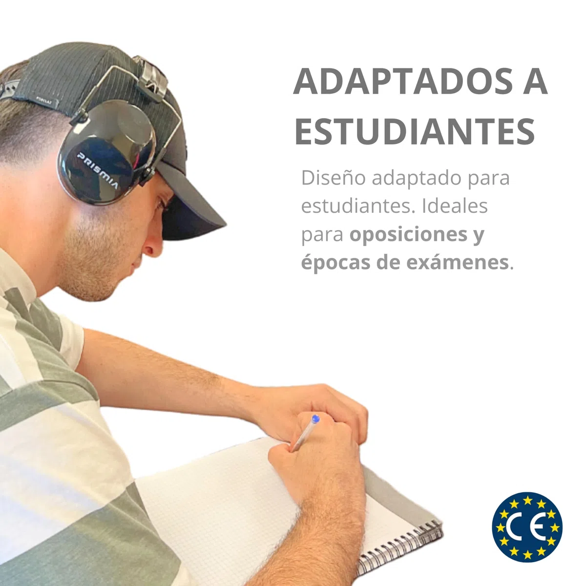 Prismia Cascos Insonorizacion para Estudiar + Bolsa - Auriculares Aislantes Ruido - Cascos Orejeras Antiruido - Protector Auditivo - Cacos Obra Cancelación Ruido Adultos - Autismo - Oposiciones