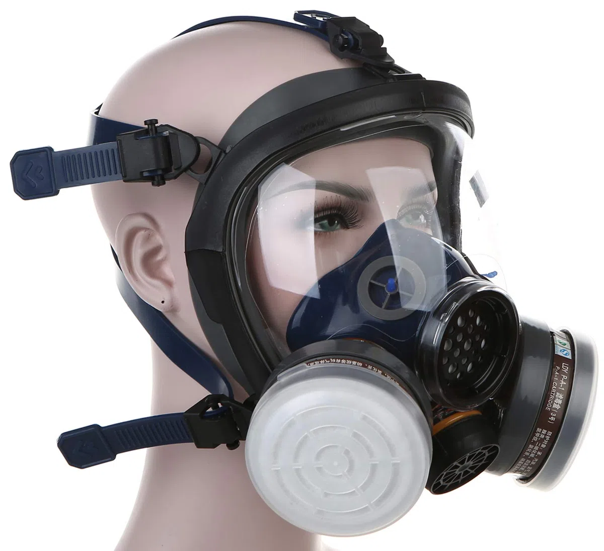 Mascarilla de gas de cara completa con filtro de aire de carbón activado