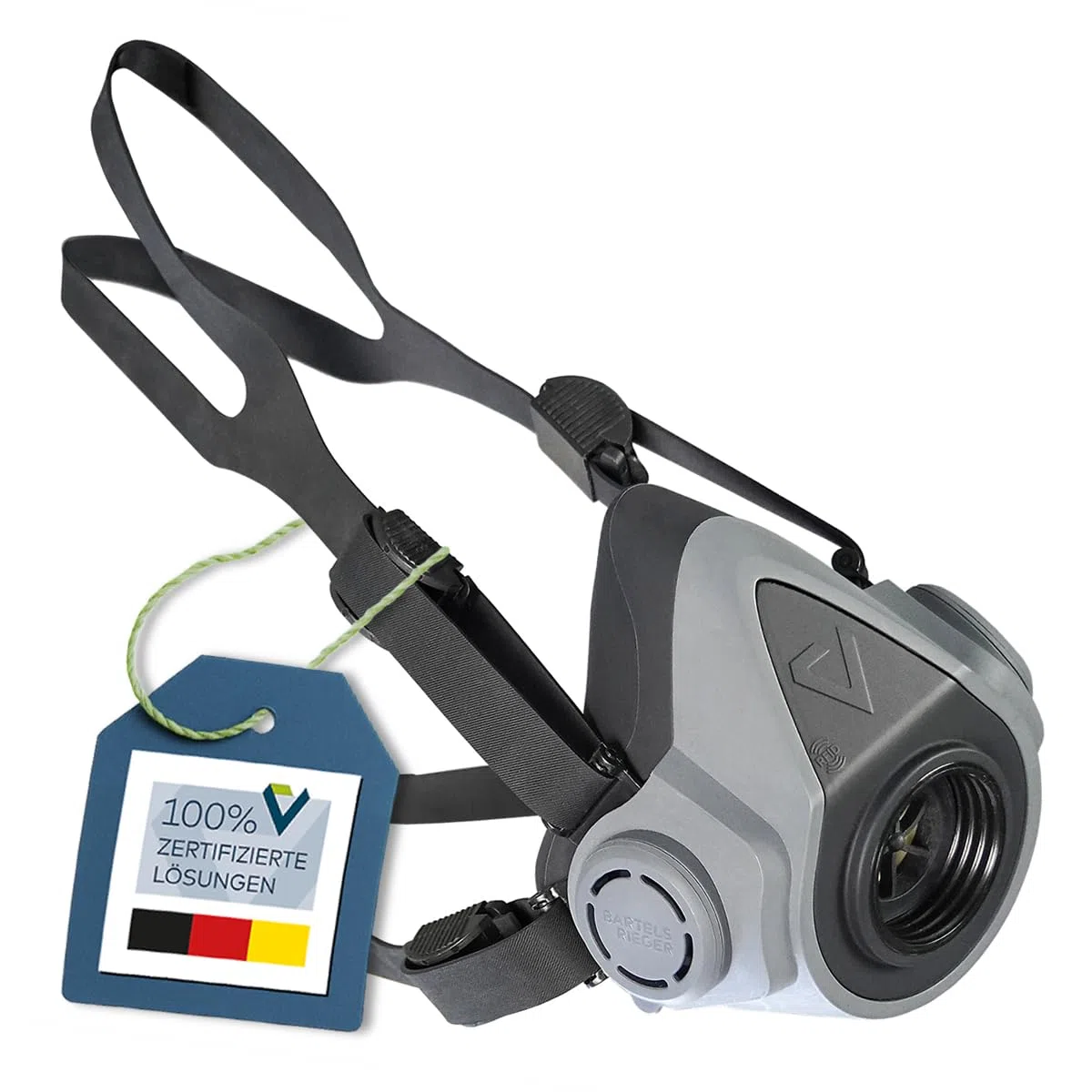 BartelsRieger BariMask HF, EN 140:1998, con conector de rosca redonda Rd40 para filtros de gas, partículas y combinados, para industria, artesanía, construcción