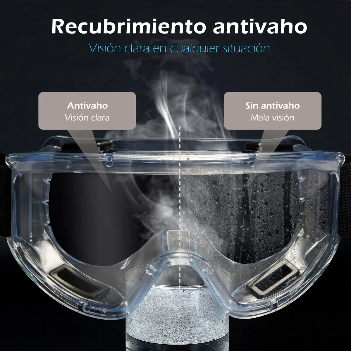 AirGearPro G-500 Máscara Respiratoria Reutilizable, Antipolvo, Antigás con Filtros y Gafas de Protección para Pintar, Construcción, Bricolaje, Lijado