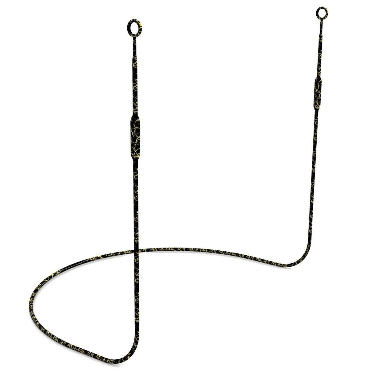 Cordón de silicona flexible para los oídos con cordón de seguridad magnético resistente a tirones, compatible con la mayoría de tapones para los oídos con puntas extraíbles (negro dorado)