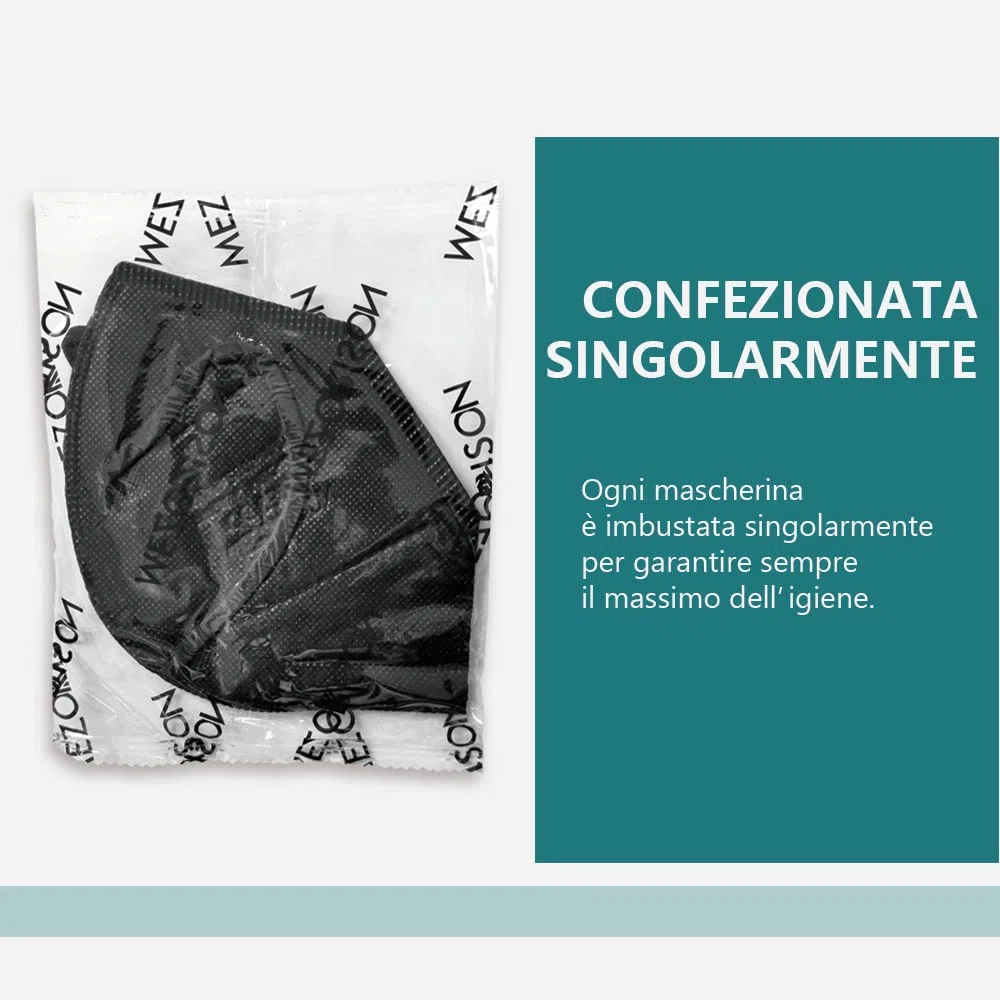50pcs Mascarillas FFP2 Adulto Negro Mascarillas Adultos Pez Desechables Alta Eficiencia 5 Capas Envasadas Individualmente Ficiencia del filtro EFP ≥95% Máscaras Certificado CE2233 (CHILD-1)
