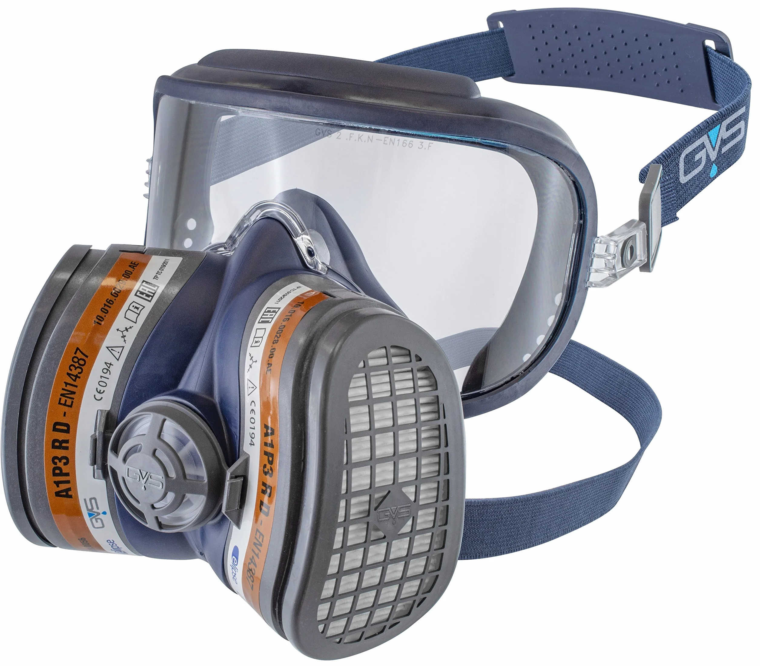 GVS SPR401 Semimáscara Elipse Integra con filtros A1P3 para gases orgánicos y partículas, M/L