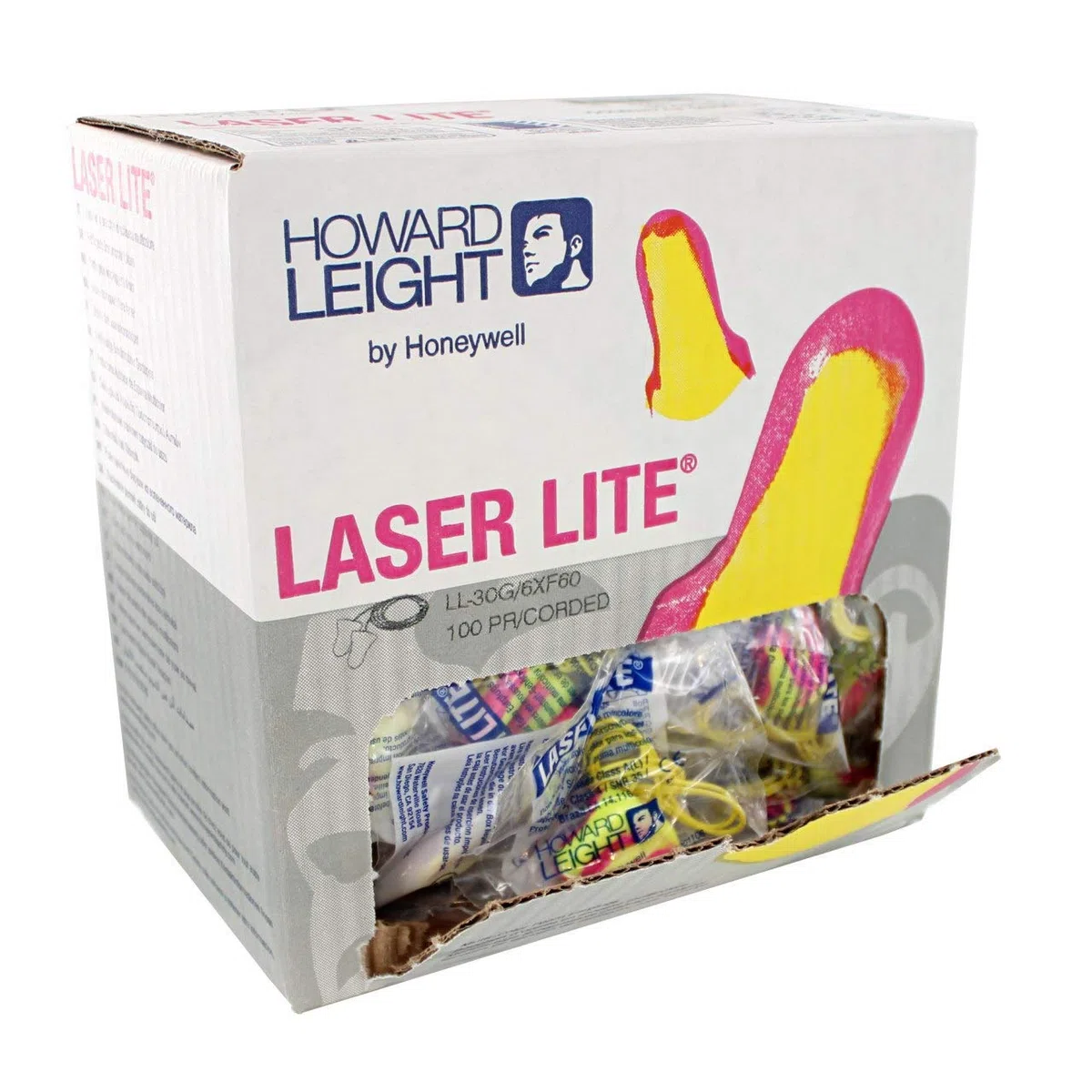 Foam Ear Plugs,Reusable,T-Shape,Corded,100/BX,Pink/Yellow, Sold as 1 Box