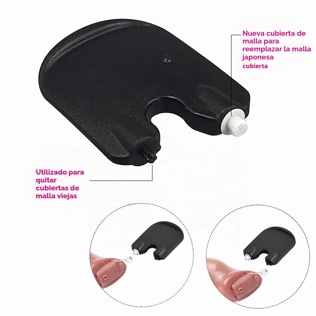 ProWax MiniFit - Filtro de cerumen para audífonos, filtro de cera de repuesto ProWax MiniFit compatible con audífonos Oticon, Bernafon y Auditio, 6 herramientas y 6 filtros (3 paquetes/18 unidades)
