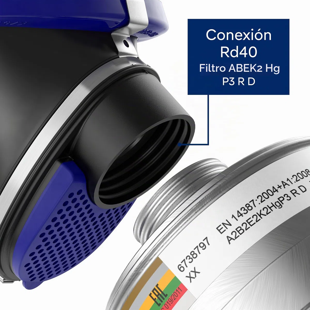 Dräger X-plore 6300 Máscara facial completa con filtro Rd40 A2B2E2K2 HG P3 R D, Respirador antigás para trabajos químicos, pintura, construcción, con accesorios | Accesorios incluidos