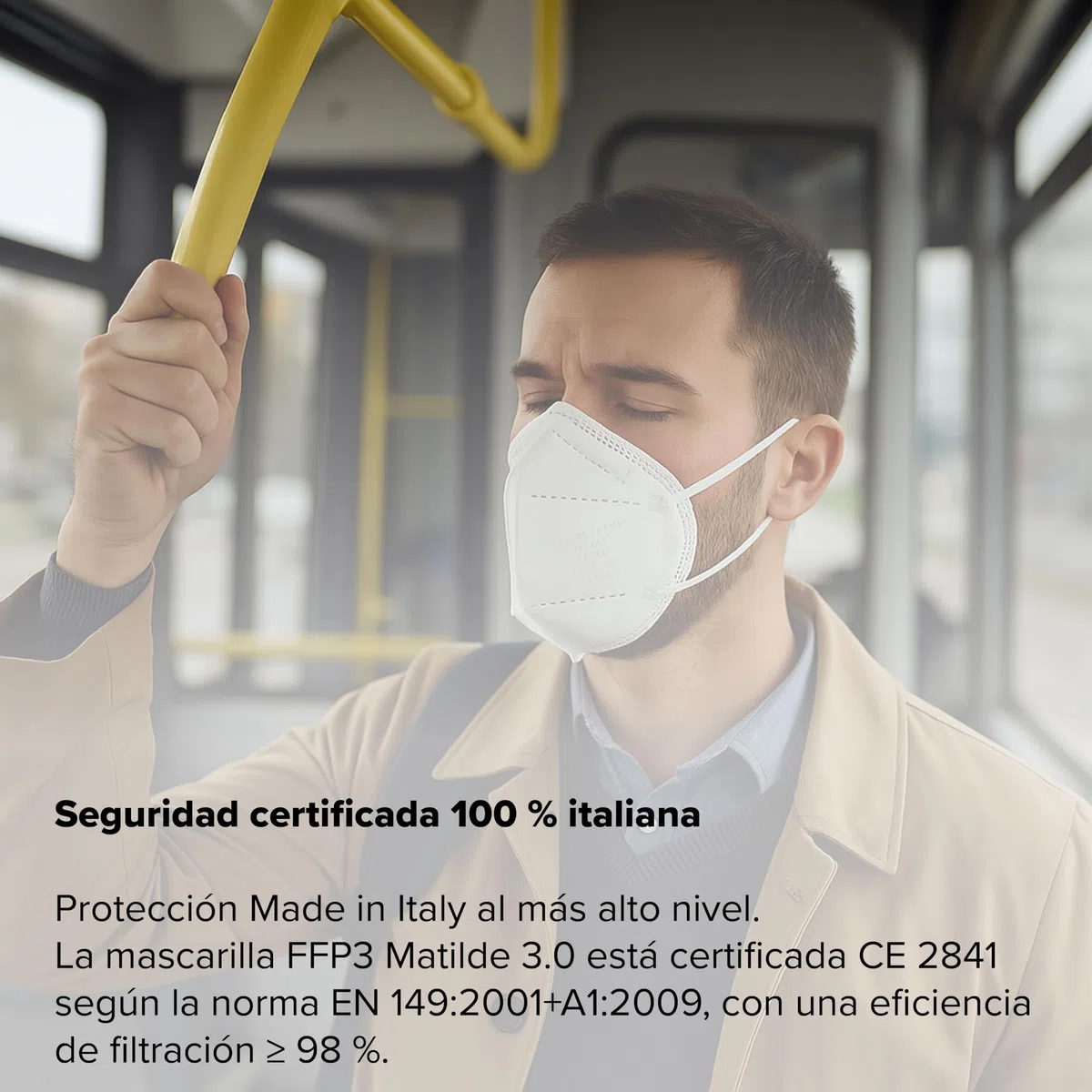 Mascarilla FFP3 NR sin válvula - 25 piezas | Matilde 3.0 Certificado CE 2841 | DPI EN 149:2001 + A1:2009 | Máscara protectora desechable de alta filtración
