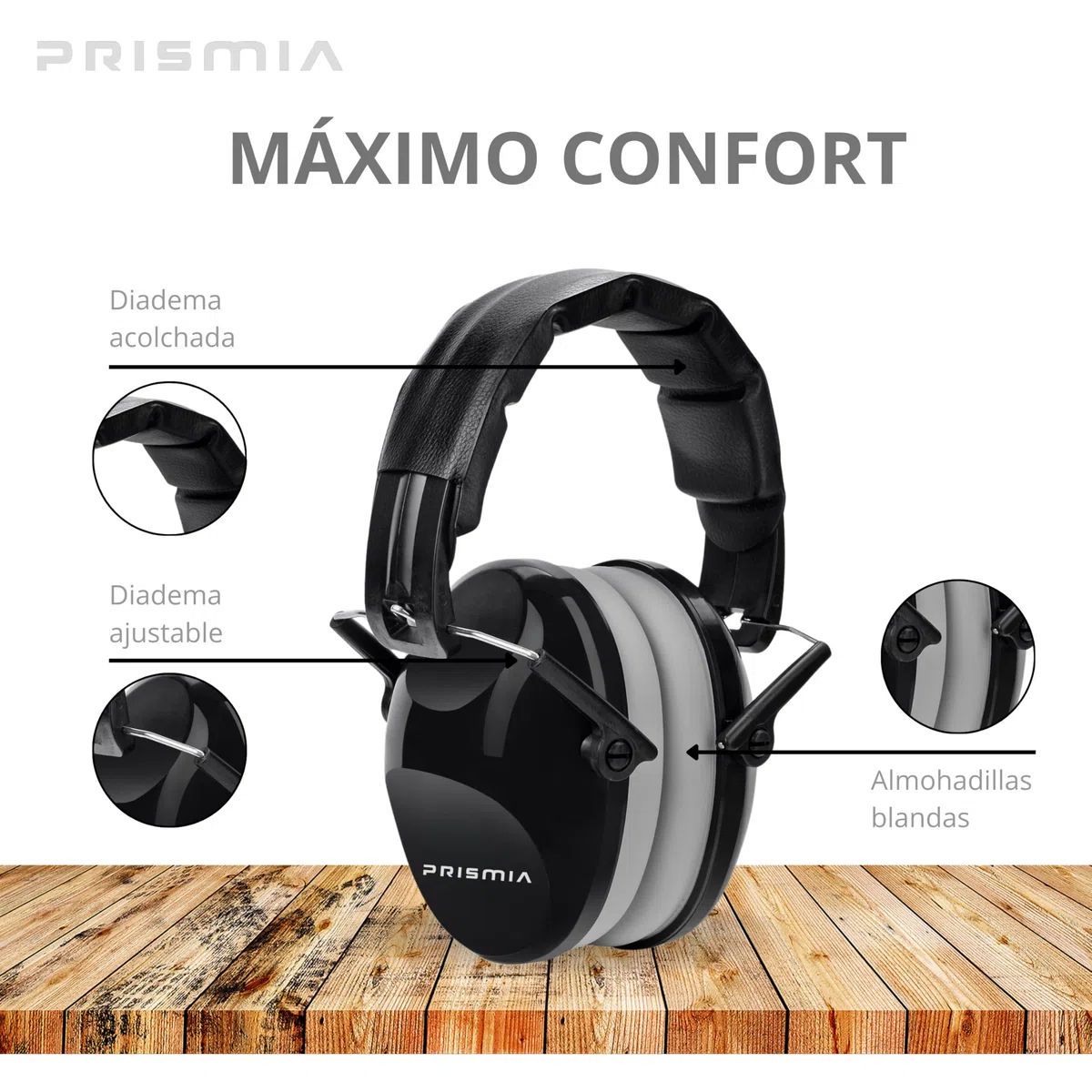 Prismia Cascos Insonorizacion para Estudiar + Bolsa - Auriculares Aislantes Ruido - Cascos Orejeras Antiruido - Protector Auditivo - Cacos Obra Cancelación Ruido Adultos - Autismo - Oposiciones