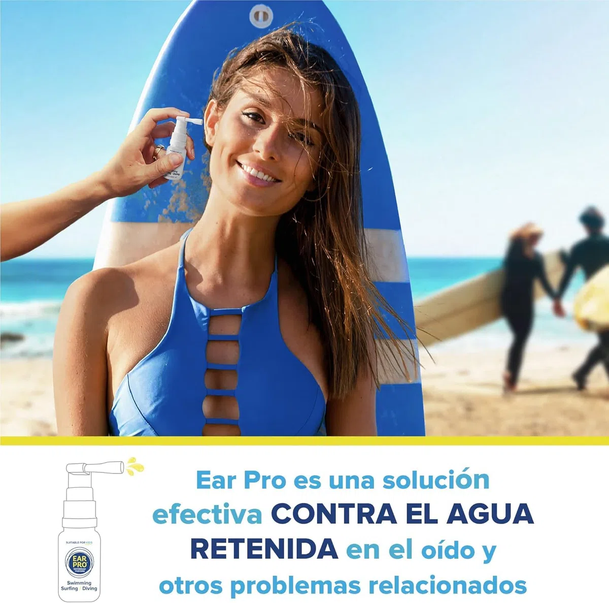 Ear Pro Sustituto para tapones oídos piscina. Aceite spray Seguro y Natural para los oídos que ayuda a proteger los oídos del agua y evitar infecciones para adultos y niños.