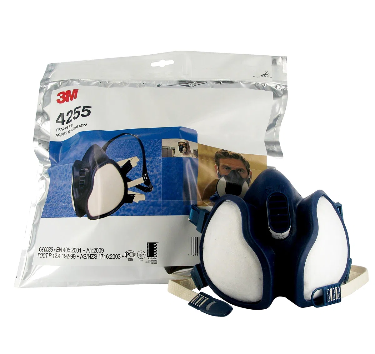 3M 4255 FFA2P3 MANTENIMIENTO MANTENIMIENTO MÁS MASD, AZUL / BLANCO