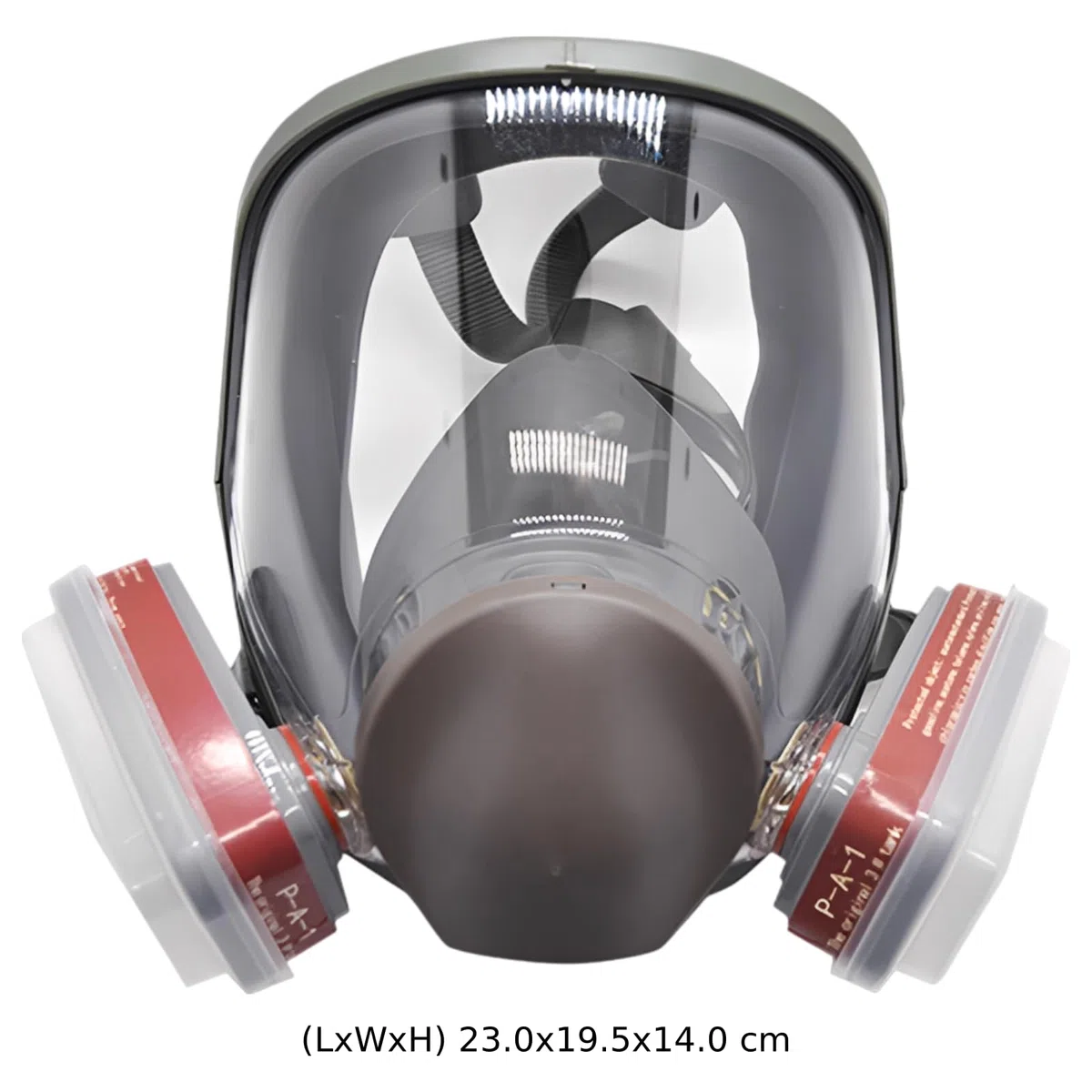 Respirador de cara completa con doble filtración, cartucho de 40 mm, lente antivaho ABS, cómodo sello de silicona, máscaras de gas para pintura en aerosol, sintético, protección industrial