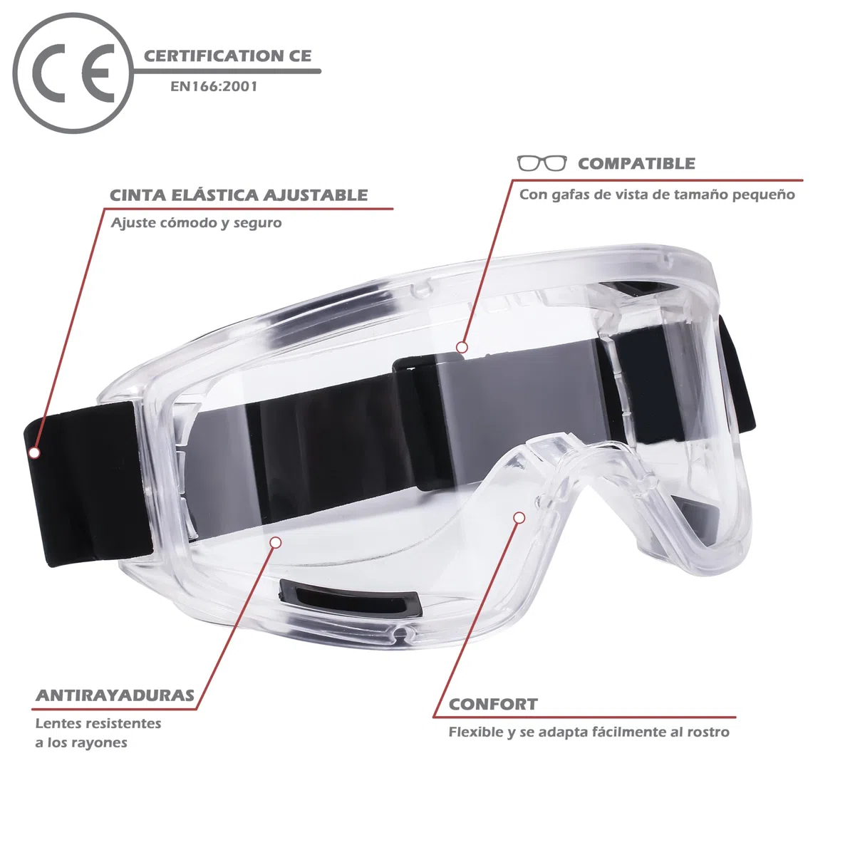 AirGearPro G-500 Máscara Respiratoria Reutilizable, Antipolvo, Antigás con Filtros y Gafas de Protección para Pintar, Construcción, Bricolaje, Lijado