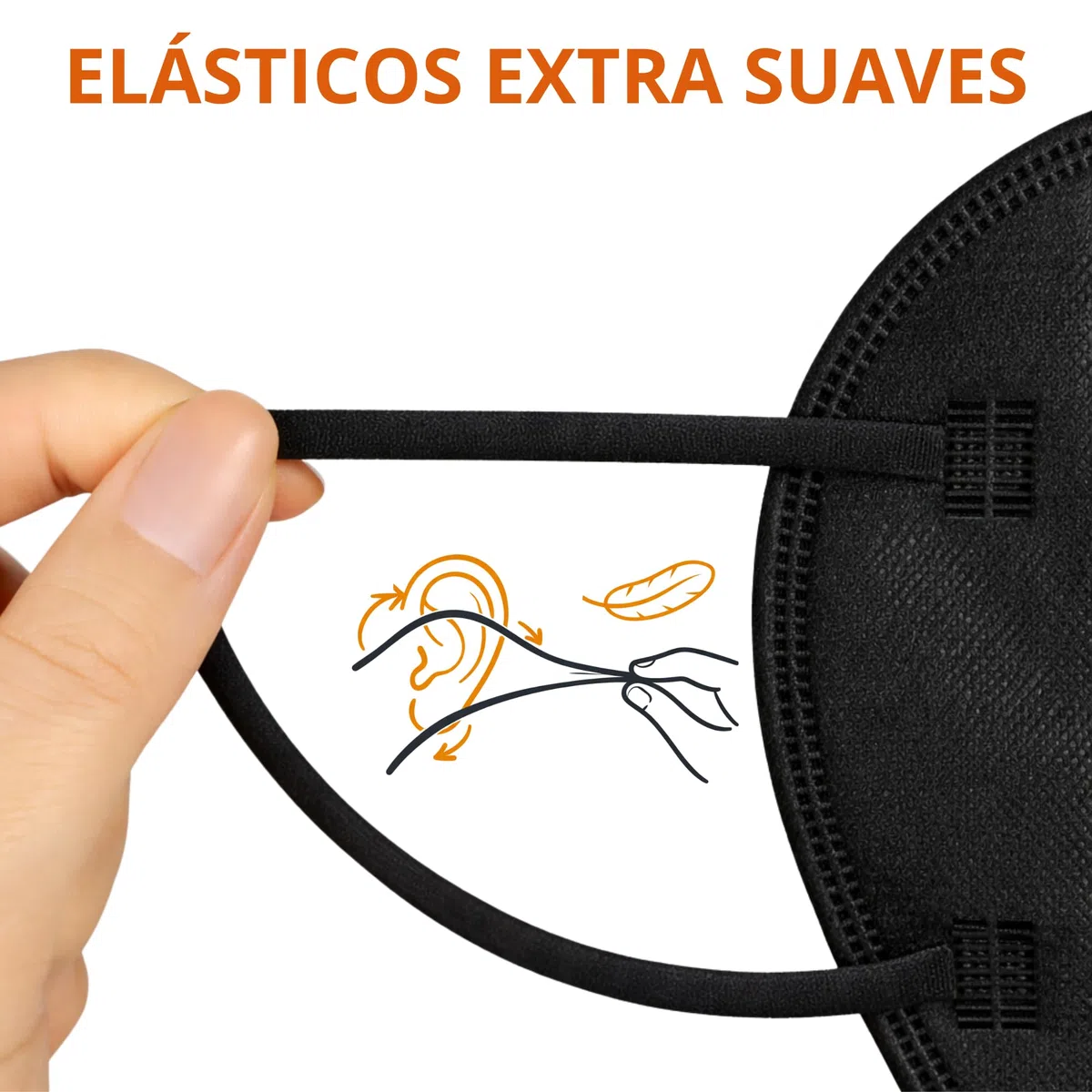 Tayogo Mascarillas FFP2 Negras 50 Unidades CE 0598, Mascarilla FFP2 5 Capas, hasta 99,5% Filtración, Mascarilla Protección Respiratoria, Sin Válvula, Embalaje Individual, Gancho Salva Orejas