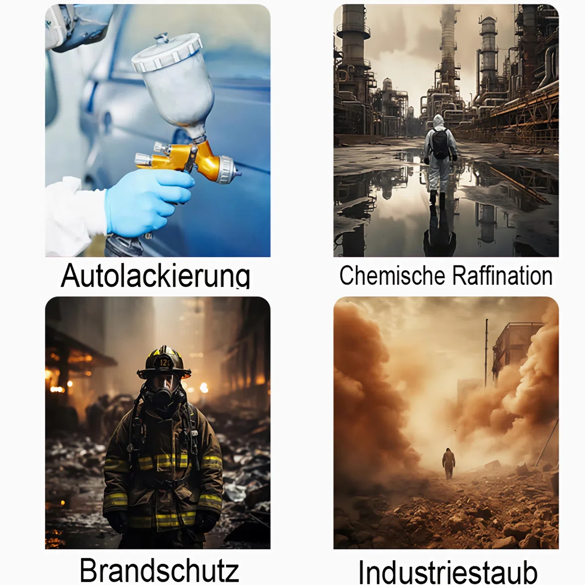Cubierta de máscara completa reutilizable profesional con gafas de protección - Equipado con 2 filtros y 20 filtros de algodón para artesanos, bricolaje, aerosol de pintura y pesticidas, etc