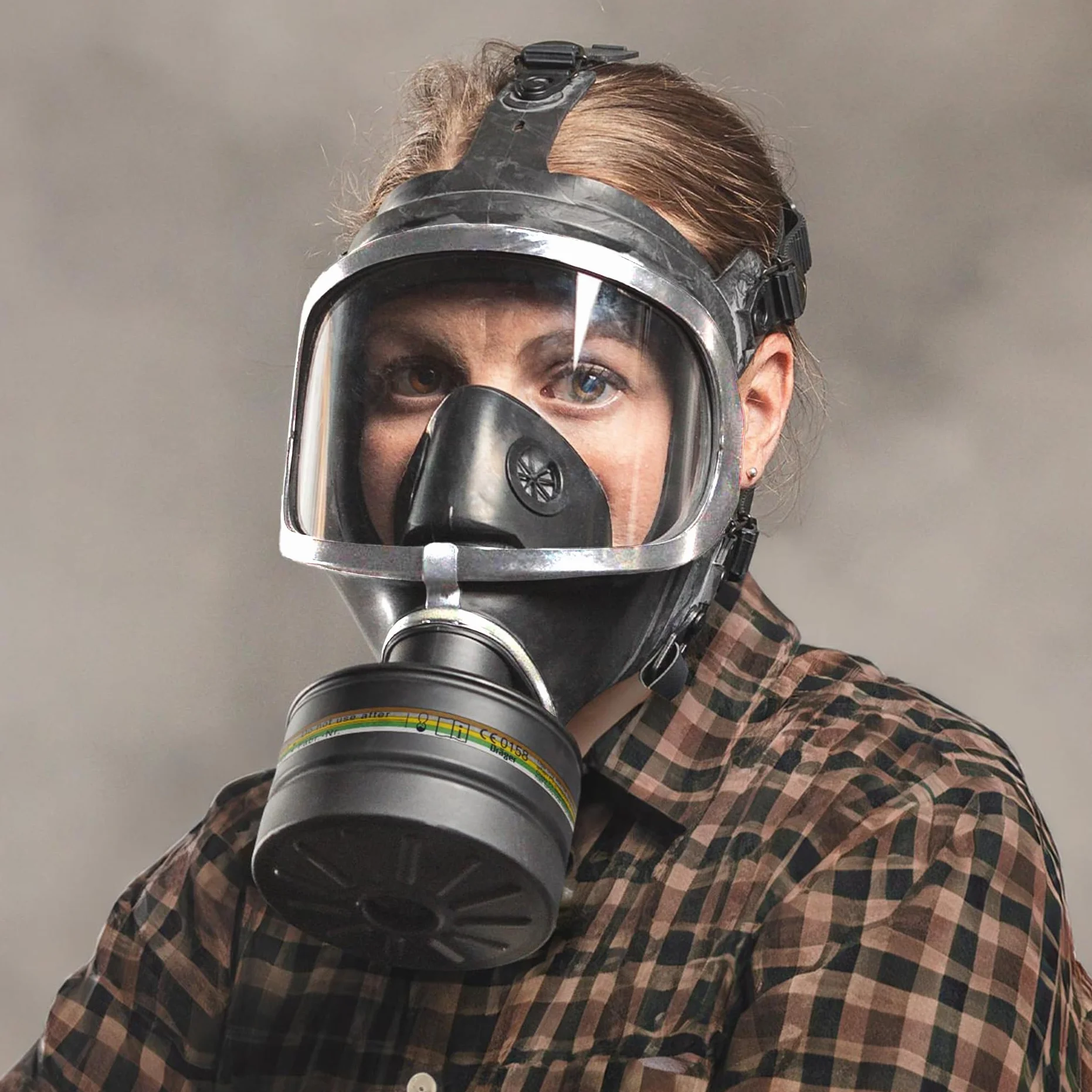Dräger Panorama Nova RA | Máscara de protección completa con filtro de protección civil contra emergencias biológicas y químicas