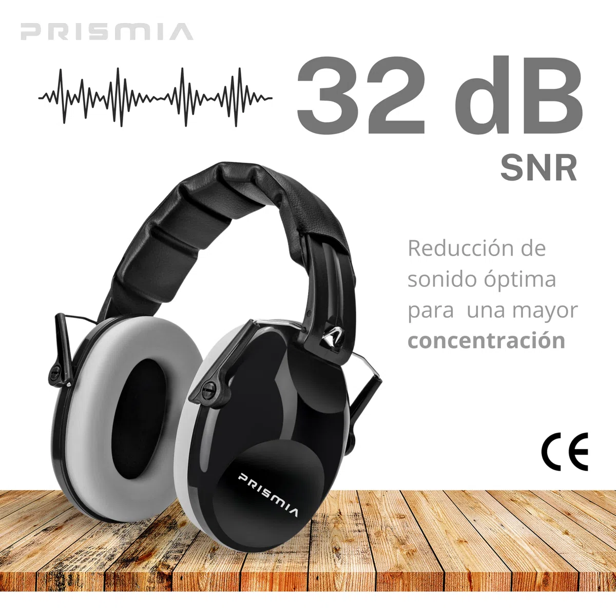 Prismia Cascos Insonorizacion para Estudiar + Bolsa - Auriculares Aislantes Ruido - Cascos Orejeras Antiruido - Protector Auditivo - Cacos Obra Cancelación Ruido Adultos - Autismo - Oposiciones