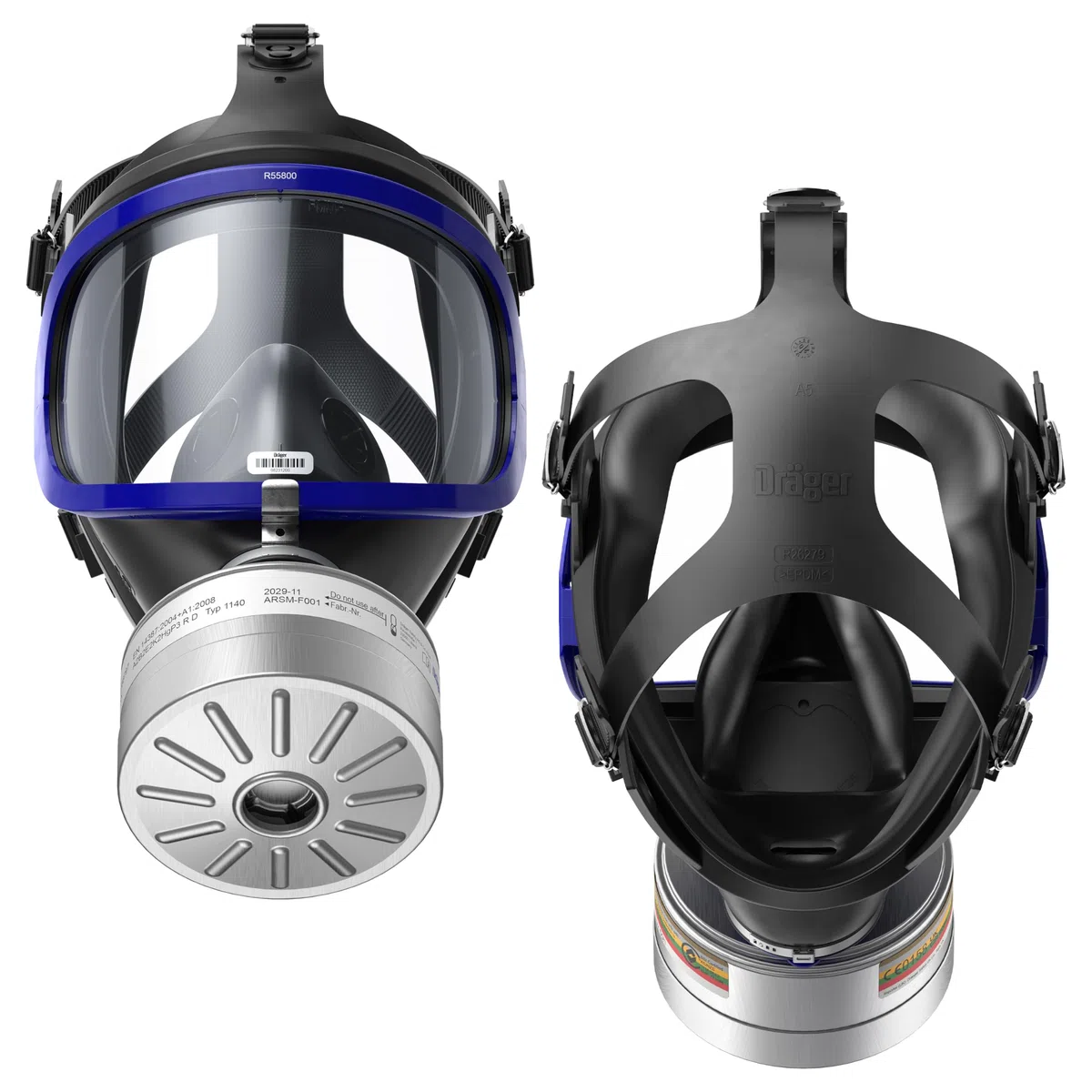 Dräger X-plore 6300 Máscara facial completa con filtro Rd40 A2B2E2K2 HG P3 R D, Respirador antigás para trabajos químicos, pintura, construcción, con accesorios | Accesorios incluidos