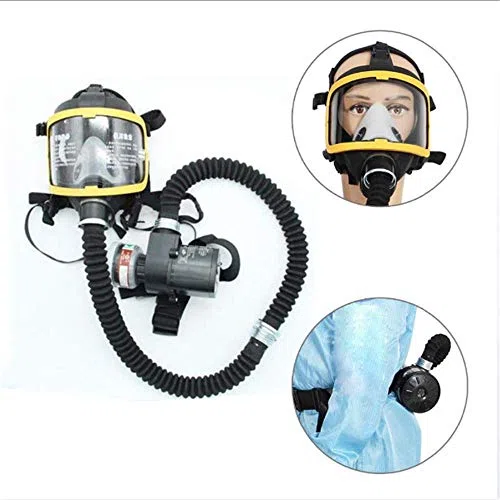 Máscara respiradora de cara completa alimentada por aire con filtros de silicona ajustables para pintura en aerosol, soldadura y uso en laboratorio, garantiza una protección respiratoria de flujo