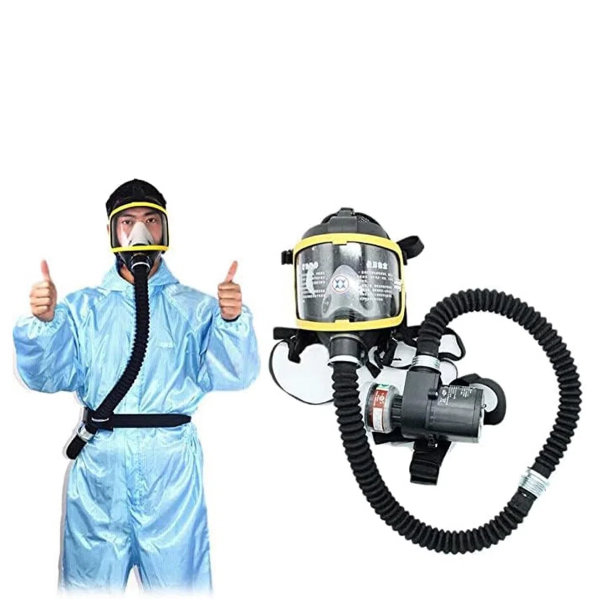 Sistema respirador de cara completa alimentado por aire eléctrico para una protección respiratoria de flujo constante