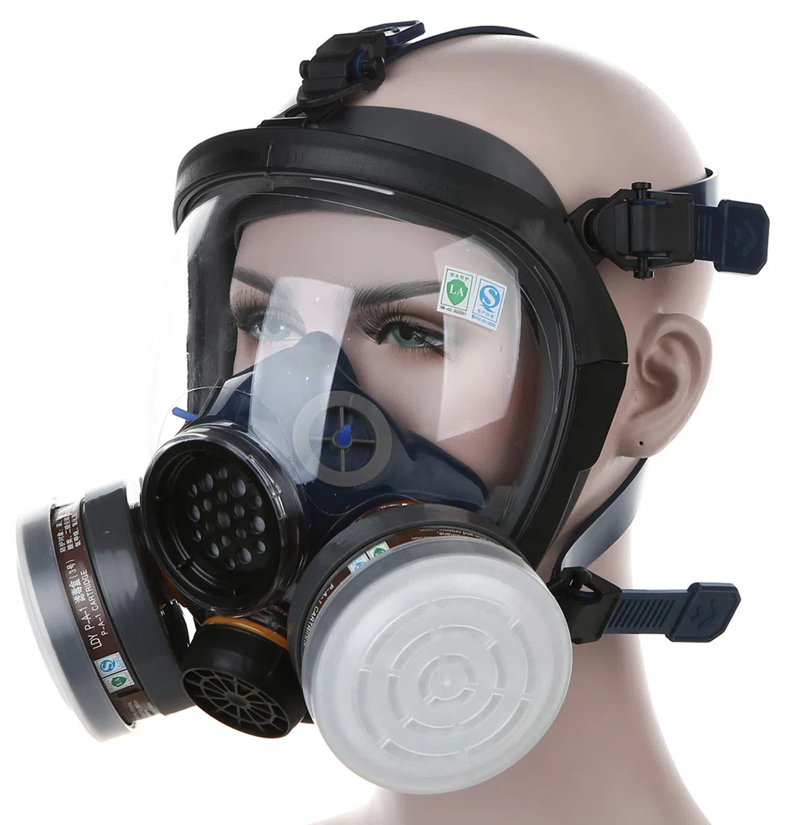 Mascarilla de gas de cara completa con filtro de aire de carbón activado