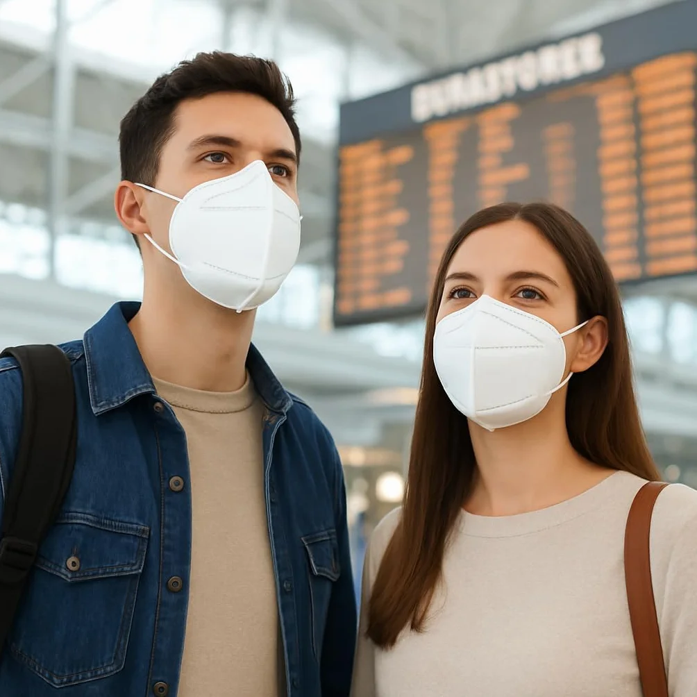 HaseMed FFP2 NR - Mascarillas sin válvula, color blanco, desechables, sin látex, ajuste ergonómico, paquete higiénico (20)