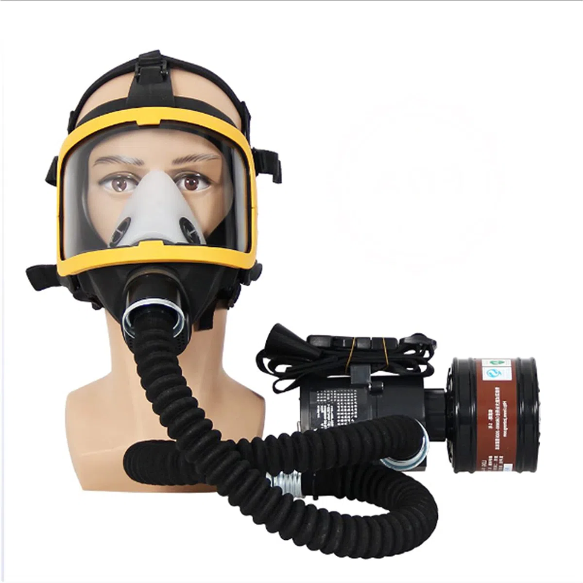 Sistema respirador eléctrico, máscara de gas de cara completa con tubo de respiración, ajustable, suministro de aire para pintura en aerosol y protección respiratoria
