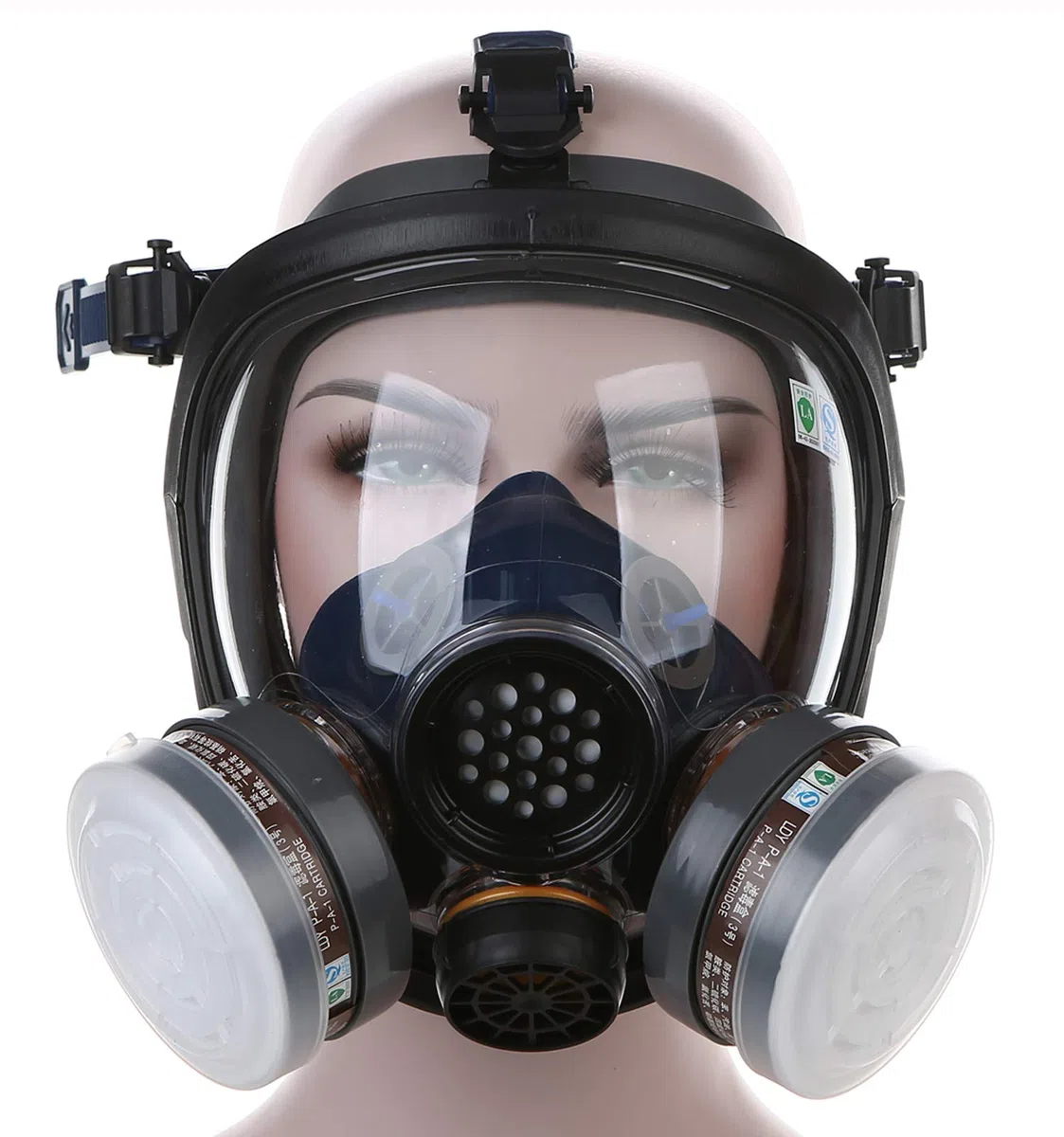 Mascarilla de gas de cara completa con filtro de aire de carbón activado