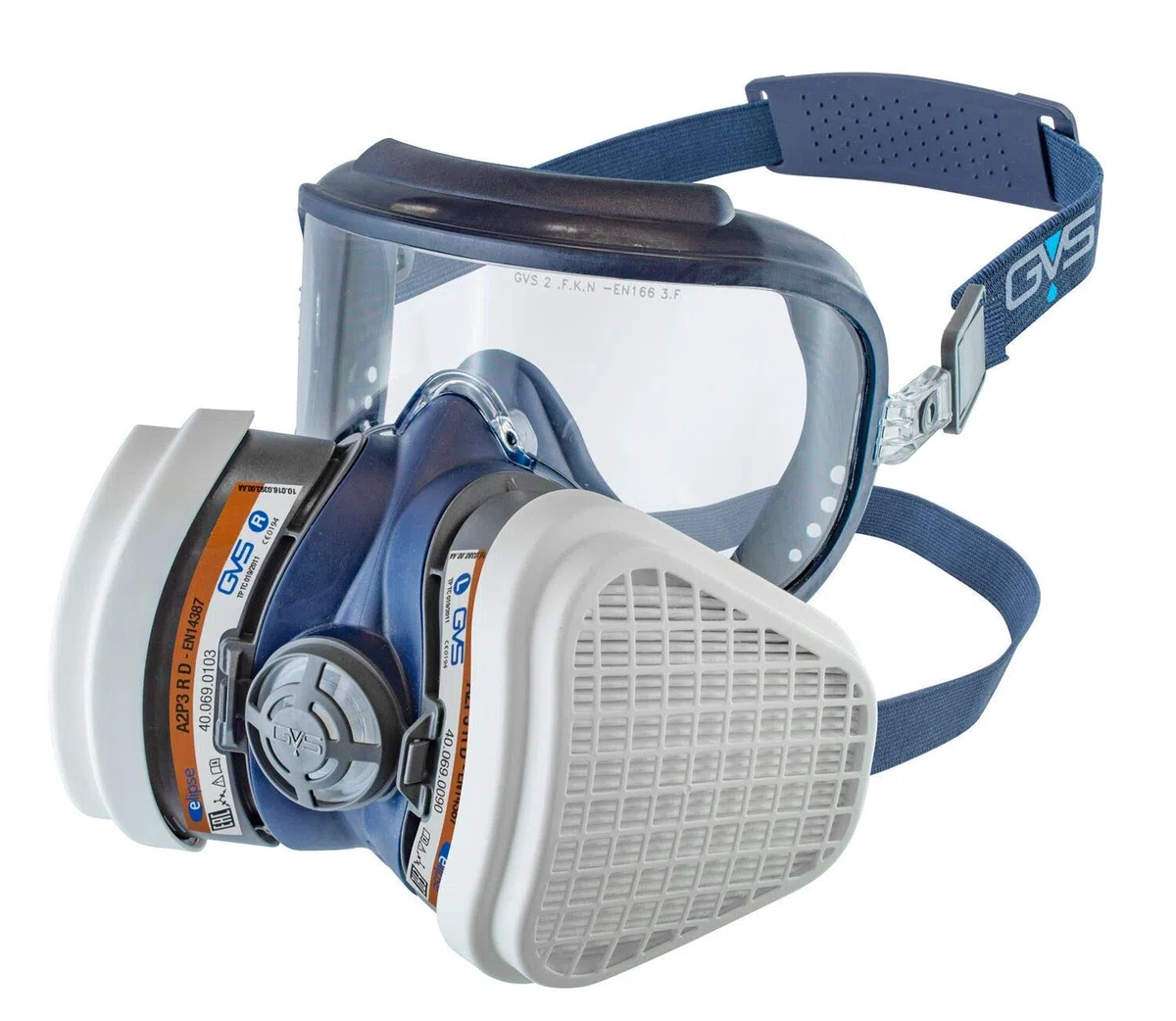GVS SPR537 Semimáscara Elipse Integra con filtros A2P3 para gases orgánicos, vapores hasta 5000 ppm y partículas, M/L