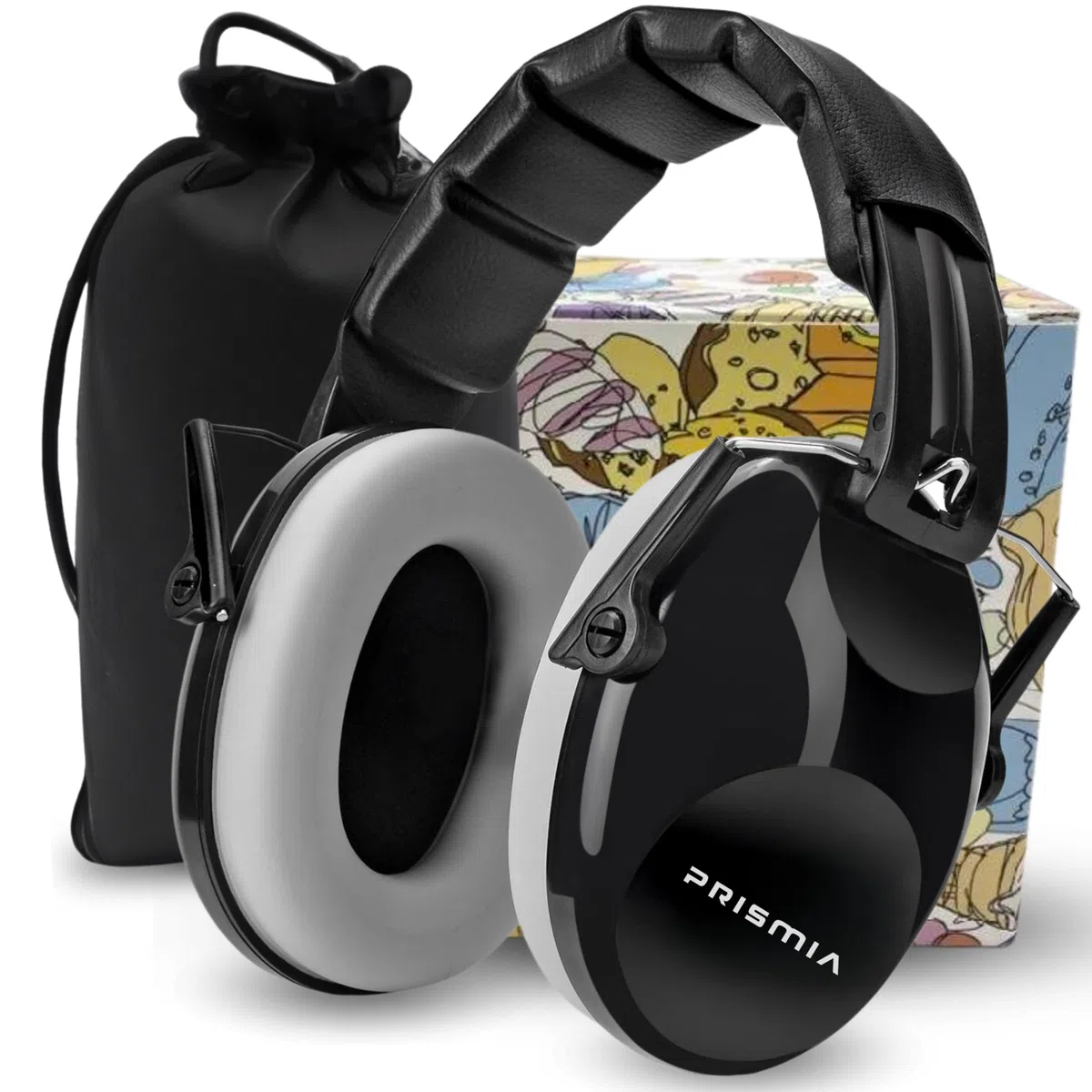Prismia Cascos Insonorizacion para Estudiar + Bolsa - Auriculares Aislantes Ruido - Cascos Orejeras Antiruido - Protector Auditivo - Cacos Obra Cancelación Ruido Adultos - Autismo - Oposiciones